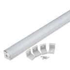 Угловой алюминиевый профиль UFE-K06 SILVER/FROZEN 200 POLYBAG с матовым рассеивателем, 200 см. 2 заглушки+4 крепежа в/к.. ТМ Uniel