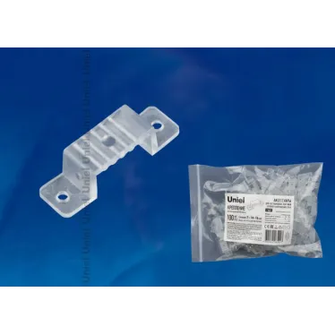 Крепление для LED ленты 220В 14-16x7мм. прозрачный, UCC-K14 CLEAR 100 POLYBAG 100 шт/упак | UL-00000867 | Uniel