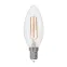 Лампа светодиодная. Форма свеча, LED-C35-5W/3000K/E14/CL/SLFпрозрачная. Теплый (3000K).
