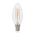 Лампа светодиодная. Форма свеча, LED-C35-5W/3000K/E14/CL/SLFпрозрачная. Теплый (3000K).