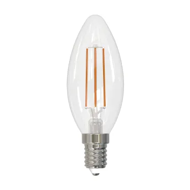 Лампа светодиодная. Форма свеча, LED-C35-5W/3000K/E14/CL/SLFпрозрачная. Теплый (3000K).