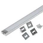 Накладной Профиль алюминиевый UFE-K02 SILVER/FROZEN 200 POLYBAG с матовым рассеивателем, 200 см. 2 заглушки+4 крепежа в/к.
