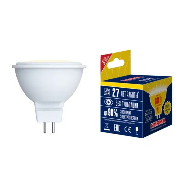 Лампа светодиодная LED-JCDR-10W/WW/GU5.3/NR Форма JCDR, матовая. Norma. Теплый (3000K).