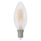 Лампа светодиодная. LED-C35-5W/3000K/E14/FR/SLF Форма свеча, матовая. Теплый белый свет (3000K). ТМ Volpe
