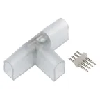                  Соединитель контактный Т-образный для светодиодных лент ULS-N22 RGB NEON 220В, 10x18мм, 4 контакта. Цвет прозрачный, 10 штук в пакете.
               