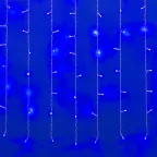 Занавес светодиодный  с контроллером ULD-C2030-240/DTA BLUE IP20   3х2м, 240 диодов. синий свет. шнур прозр. | 07942 | Uniel