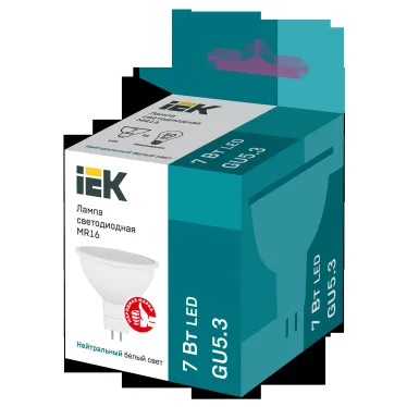 Лампа светодиодная MR16 софит 7Вт 230В 4000К GU5.3 IEK