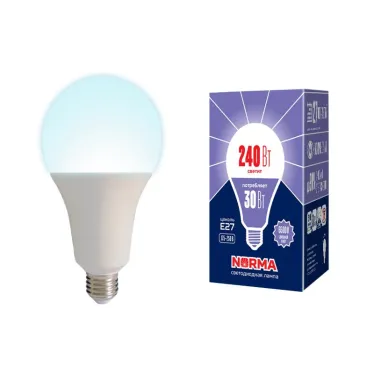 Лампа светодиодная LED-A95-30W/6500K/E27/FR/NR LED мощная 30 ватт А95 матовая Е27 серия Norma 6500K | UL-00005606 | Volpe