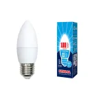 Лампа светодиодная LED-C37-11W/NW/E27/FR/NR LED. "свеча", матовая. Серия Norma. 4000K | UL-00003814 | Volpe
