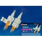 Коннектор для LED ленты 5050 с блоком питания, 2 контакта, IP20, белый, 20 шт в упак | 06609 | Uniel