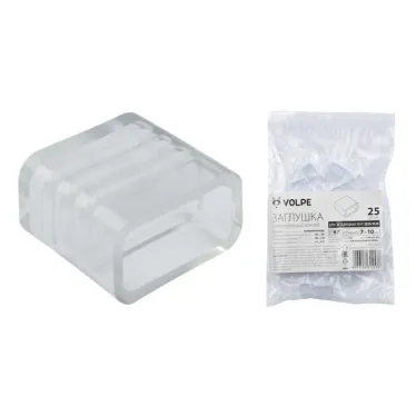 Заглушка для LED ленты 3528/2835, 10 мм, прозрачный, UCW-Q220 K10 CLEAR 025 POLYBAG 25 шт/упак | 10973 | Volpe