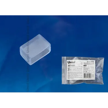 Заглушка для LED ленты 220В, 14-16х7мм, прозрачный, UCW-K14-CLEAR 025 POLYBAG 25 шт/упак | UL-00000871 | Uniel