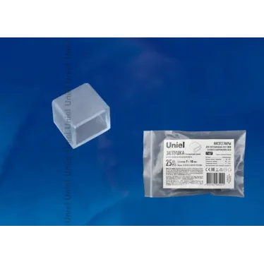 Заглушка для LED ленты 220В, 10x7мм, прозрачный, UCW-K10 CLEAR 025 POLYBAG 25 шт/упак | UL-00000870 | Uniel