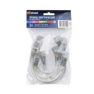 Коннектор для LED ленты 220В 5050, 4 контакта, прозрачный, UCX-SK4/B67-RGB CLEAR 005 POLYBAG 5 шт/упак | 10832 | Uniel