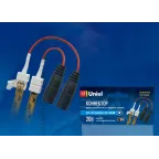 Коннектор для LED ленты 3528 с адаптером (стандартный разъем), 2 контакта, IP20, белый, 20 шт в упак | 06614 | Uniel