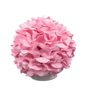 Светильник светодиодный со сменной лампой (в/к) Гортензия Белый/Светлая роза E27, теплый белый свет (3000K). Плафон D150мм, прозрачный. Белое основание. TM