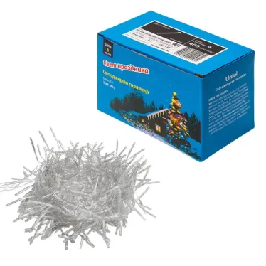 Гирлянда светодиодная  с контр. «Фейерверк» ULD-S0600-400/DTA WHITE IP20 FIRECRACKER   6м. 400 диодов. белый свет. шнур прозр.. | UL-00005479 | Uniel
