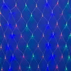                  Сетка светодиодная с эффектом мерцания 1.5х1.5м Соединямая 96 светодиодов Разноцветный свет Проводпрозрачный ULD-N1515-96/TTK MULTI IP44
               