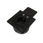 MultiDesk Лючок с розеткой 2К+З, 16А/250В, IP44 с монтажной коробкой для стены, фальшпола, стола Чёрный матовый, тип MDK21