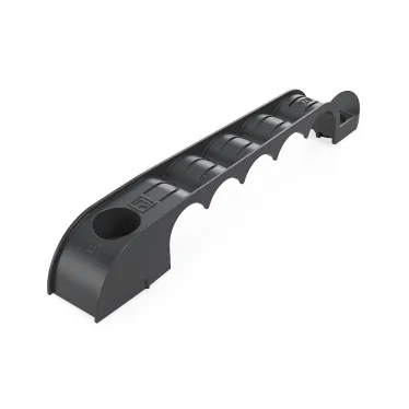 Держатель труб для прямого монтажа односторонний на 5 мест в гофроящике чёрный d20 (200шт/кор)