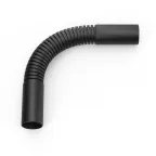 Поворот гибкий гофрированный универсальный чёрный d25 мм