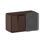 AtlasDesign PROFI IP54 О/У БЛОК: РОЗ. з/к со шт. 16А, ВЫКЛ.2-клав.10А, КОРИЧНЕВЫЙ