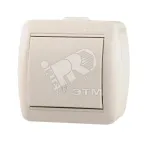                  Выключатель одноклавишный, проходной, белый
               