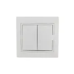                  MIRA Выключатель двухклавишный белый с белой вставкой
               