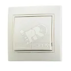                  MIRA Выключатель двухклавишный бежевый с бежевой вставкой
               