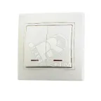                  MIRA Выключатель двухклавишный с подсветкой бежевый с бежевой вставкой
               