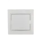                  Выключатель одноклавишный, белый, с белой вставкой
               