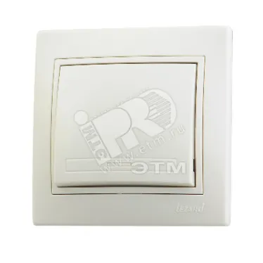 Выключатель одноклавишный, с бежевой вставкой