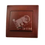                  Выключатель одноклавишный, с подсветкой, вишня
               