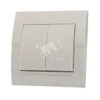                  DERIY Выкл. х2 ПБТ белый
               