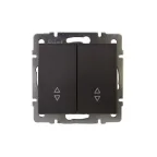                  Выключатель RAIN проходной 2-ой черный графит матовый механизм
               