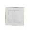 Выключатель RAIN двойной белый с боковой вставкой золото