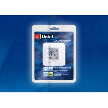 USW-001-LCD-DM-40/500W-TM-M-WH Выключатель с диммером и таймером выключения, сенсор, блистер, белый | 04028 | Uniel