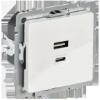 BRITE Розетка USB A+C 45Вт высокоскоростная зарядка РЮ11-2-БрБ белый IEK