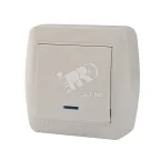 DEMET Выключатель с подсветкой наружный белый