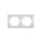 MIRA Рамка 2 поста горизонтальная белая без вставок