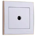                  Розетка RAIN ТВ проходная белая с боковой вставкой золото
               