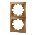                  MIRA Рамка 2 поста вертикальная золотой металлик
               