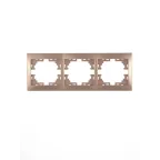                  MIRA Рамка 3 поста горизонтальная светло-коричневый перламутр
               