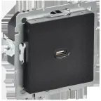                  BRITE Розетка USB C 65Вт высокоскоростная зарядка РЮ12-1-БрЧ черный IEK
               