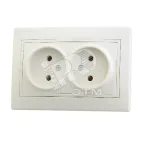                  MIRA Розетка двойная без заземления бежевая
               