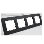 Рамка четырехместная, скрытой установки, цвет черный