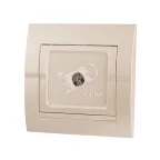                  DERIY Розетка ТВ оконечная жемчужно-белая металлик
               