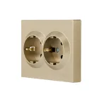 VESNA Розетка двойная с защитой от детей ПБТ золото