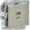 BRITE Розетка USB A+C 45Вт высокоскоростная зарядка РЮ11-2-БрШ шампань IEK