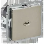 BRITE Розетка USB C 65Вт высокоскоростная зарядка РЮ12-1-БрШ шампань IEK